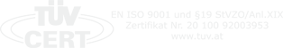 TÜV CERT – EN ISO 9001 und §19 StVZO/Anl. XIX